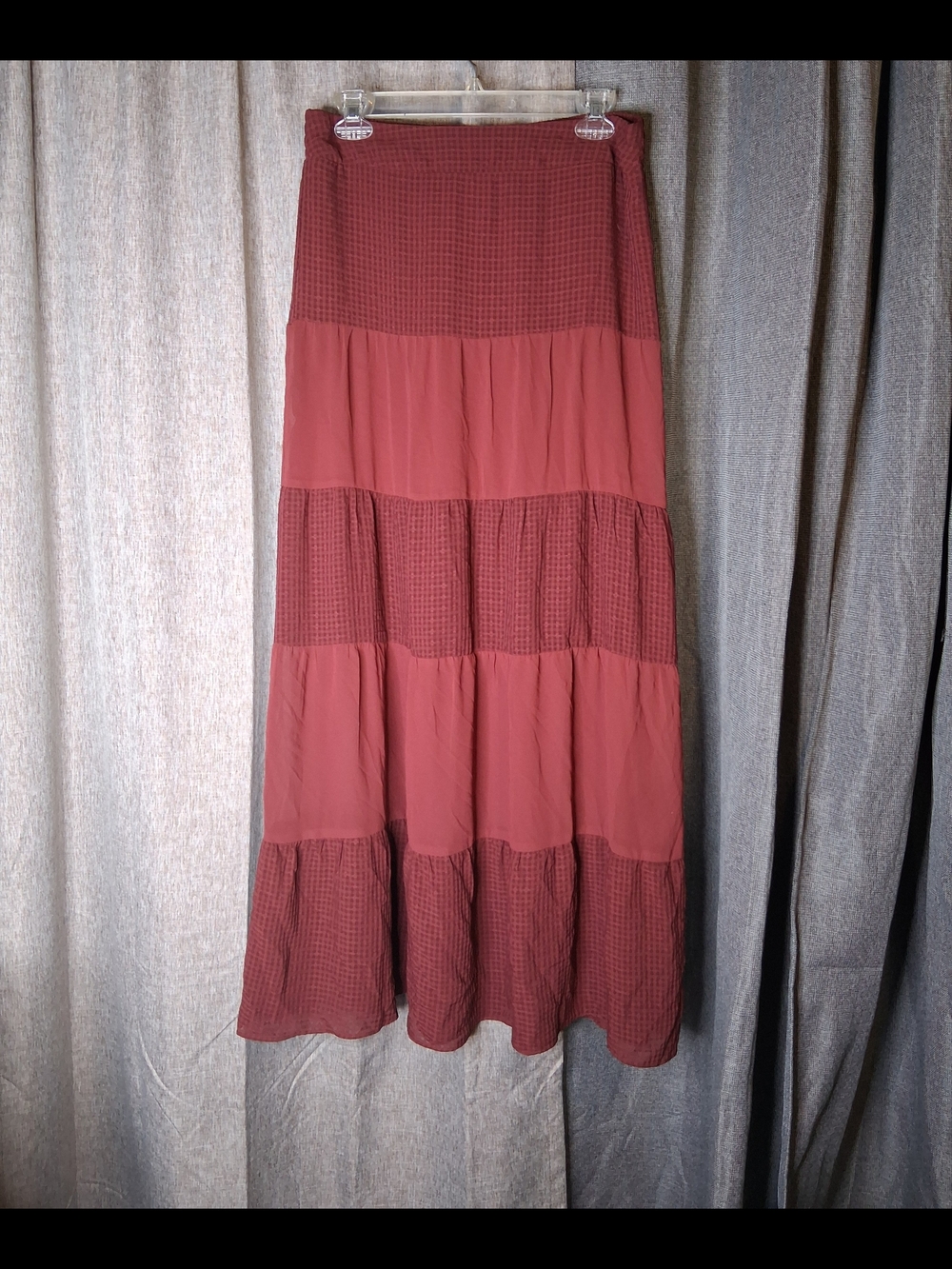 BCBGeneration Tiered Maxi Skirt in Burnt Orange